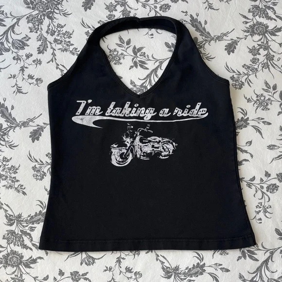 Y2K Forever 21 Biker Halter Top - Picture 2 of 7